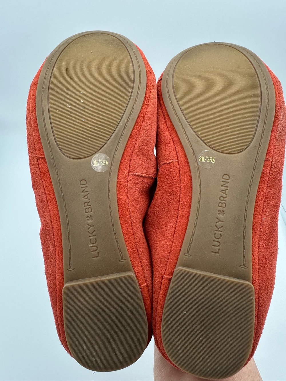 Lucky Brand ERIN Rust Suede Leather Ballet Flats Size 8 - Picture 6 of 6